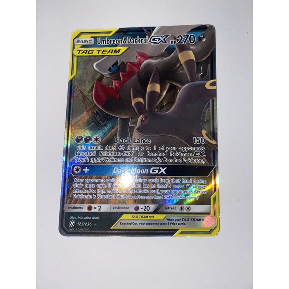 Other - Umbreon and Darkrai GX 125/236 Sun & Moon Unified Minds Tag Team Pokemon TCG MP+